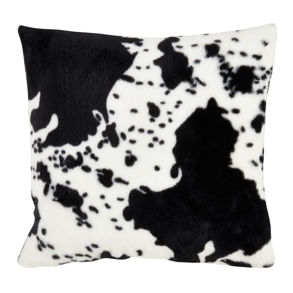 black cow hide pillow