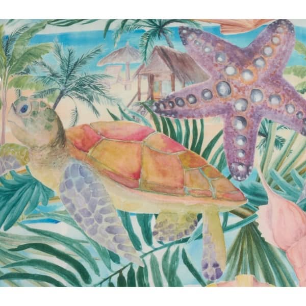 Tropical Print Throw Pillow With Turtle Design On Sale Overstock 26951851