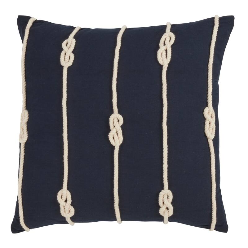 Double Knot Rope Down Filled 20 Inch Decorative Throw Pillow