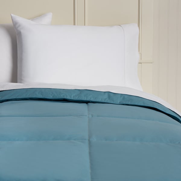 Hotel Madison Cotton Lightweight 15-inch Box Stitch Colored Down Full Queen Size Comforter in Chocolate (As Is Item)