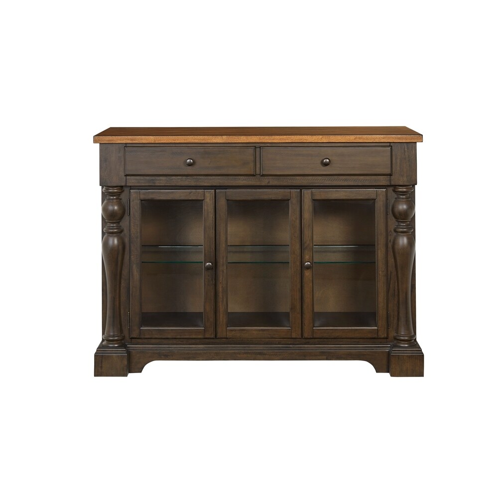 Standard Furniture  Dunmore Sideboard, Light Toffee Top with Brown Base