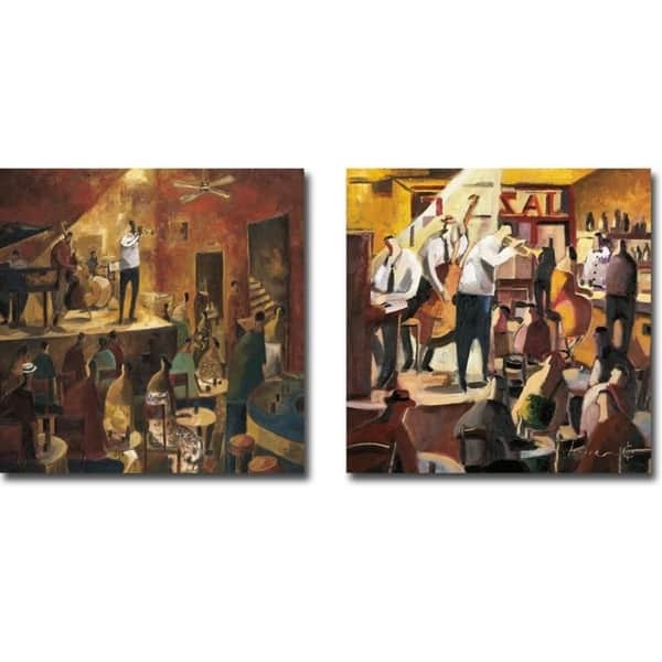 Red Jazz  Cita con el Jazz (Jazz Meeting) by Didier Lourenco 2-pc Gallery  Wrapped Canvas Giclee Art Set (Ready to Hang) On Sale Bed Bath  Beyond  26954300