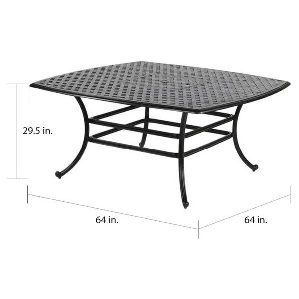 South Ponto 9-piece Aluminum Square Dining Set with Cushioned Arm Chairs by Havenside Home