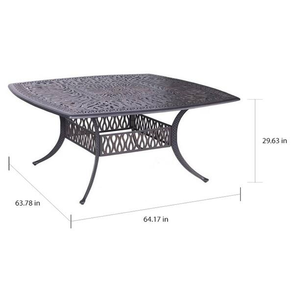 Manasquan 9-piece Gunmetal Aluminum Square Dining Set with Cushioned Swivel Chairs by Havenside Home