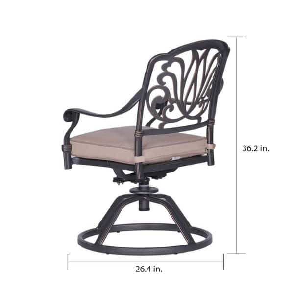 Manasquan 13-piece Gunmetal Aluminum Dining Set with Cushioned Swivel Chairs by Havenside Home