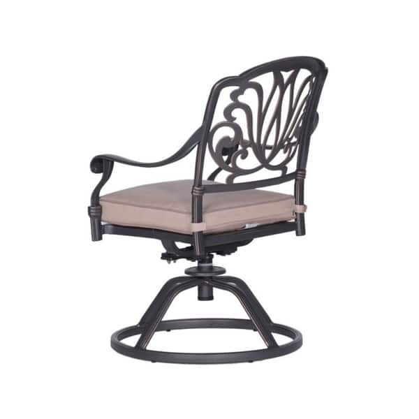 Manasquan 7-piece Gunmetal Aluminum Oval Dining Set with Swivel Chairs by Havenside Home