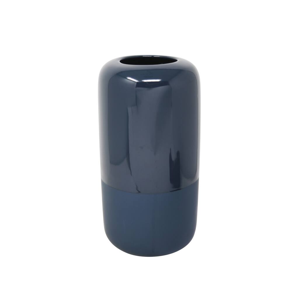 Ceramic Vase with Wide Mouth, Large, Blue