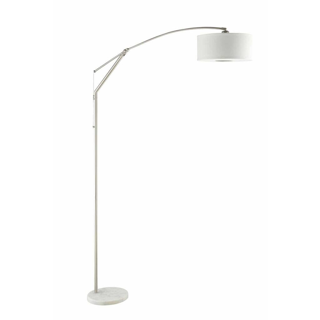 Jamison Contemporary White and Chrome Arc Floor Lamp