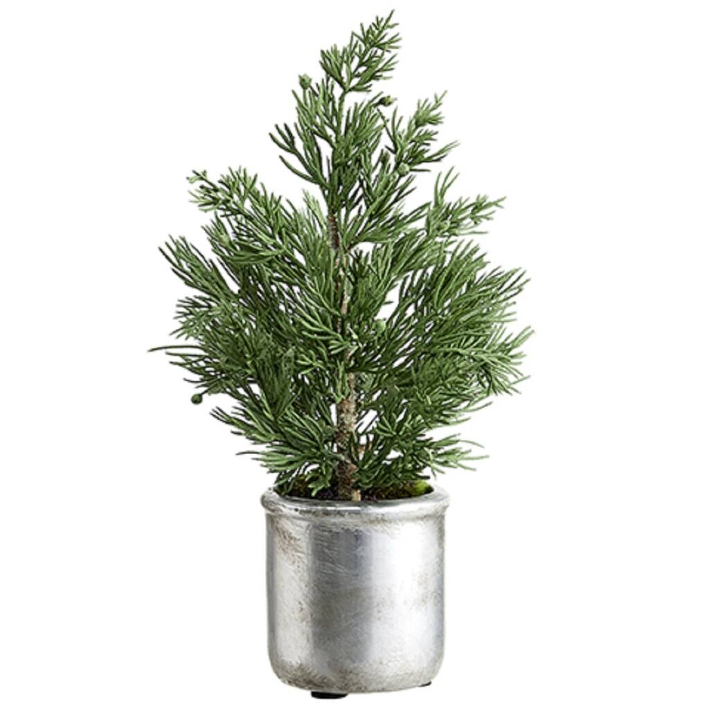 10'' Juniper Tree in Silver Planter
