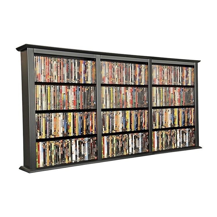 Shop Venture Horizon Triple Wall Mounted Media Storage Cabinet Black Overstock 26957411