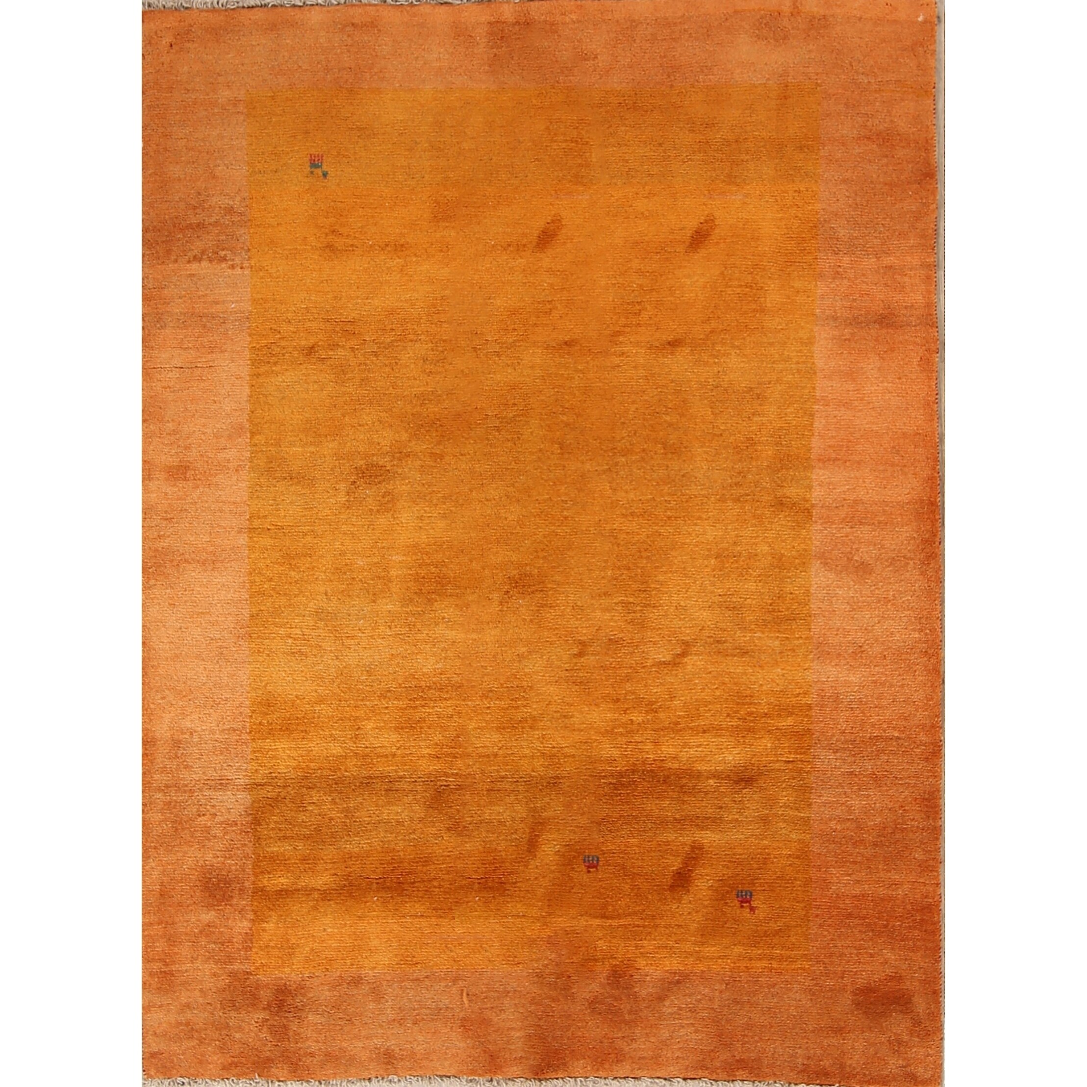 Gabbeh Contemporary Tribal Solid Hand Made Wool Persian Area Rug - 7'7" x 5'8" - 7'7" x 5'8"