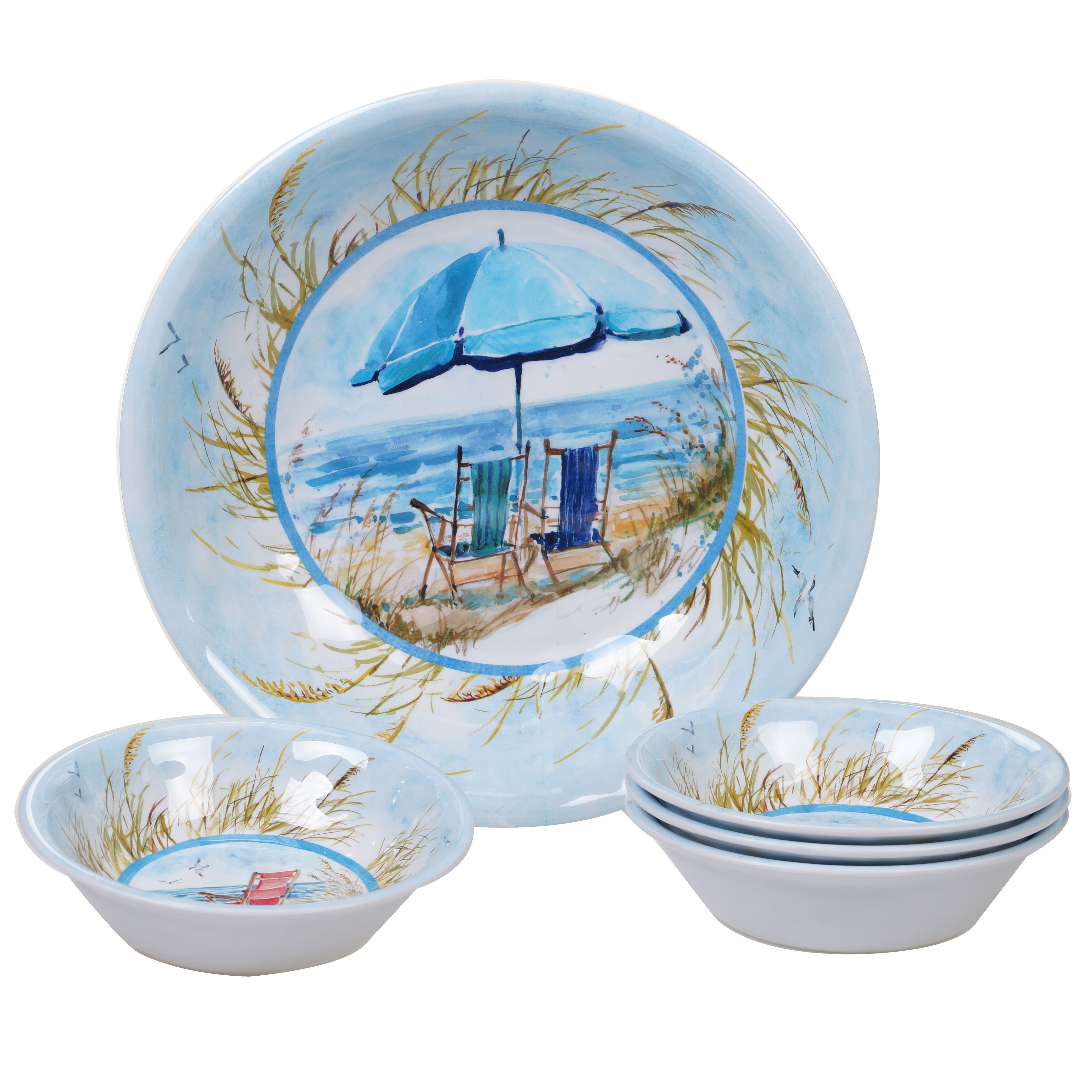 Certified International Ocean View 5-piece Melamine Salad/Serving Set