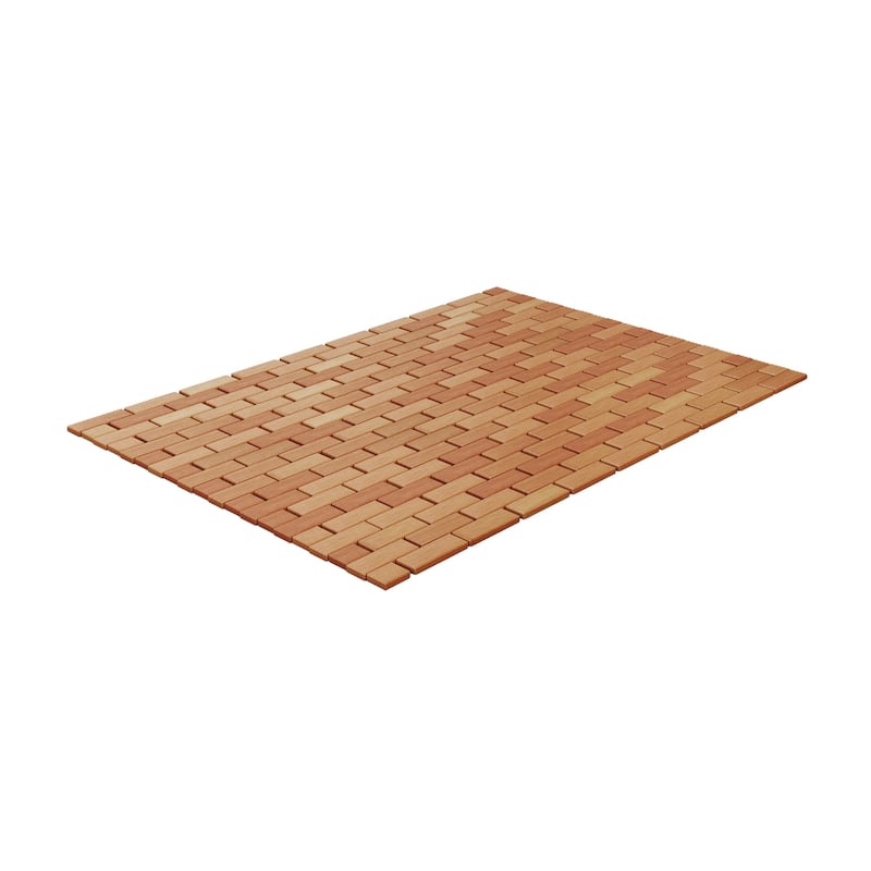 Bamboo Bath Mat-Eco-Friendly Natural Wooden Non-Slip Roll Up Lattice Design Mat for Indoor or Outdoor by Lavish Home