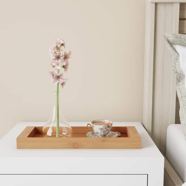 Bamboo Bathroom Vanity Tray Natural Wood Eco Friendly Holder Bamboo Bathroom Vanity Tray