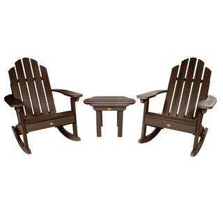 Havenside Home Mandalay Adirondack Rocking Chairs w/ Side Table