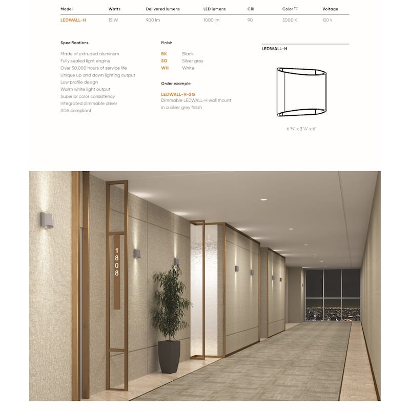 DALS Ellipse Indoor/Outdoor LED Wall Light - N/A