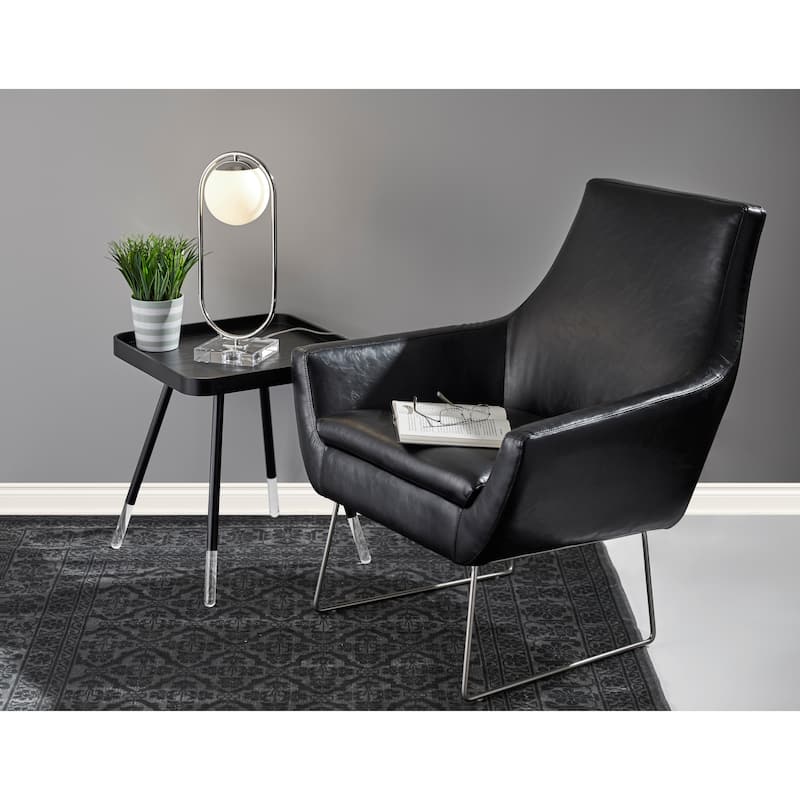 Adesso Kendrick Distressed Black or Camel Leather Chair