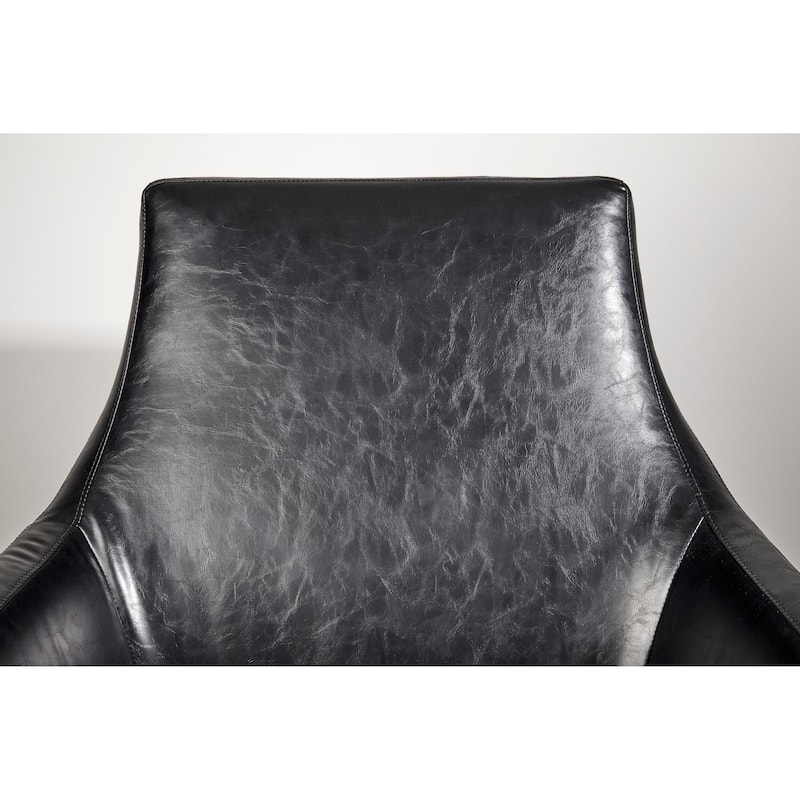 Adesso Kendrick Distressed Black or Camel Leather Chair