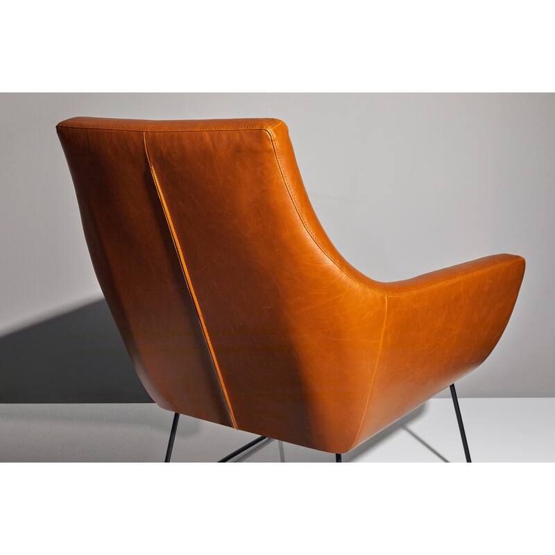 Adesso Kendrick Distressed Black or Camel Leather Chair