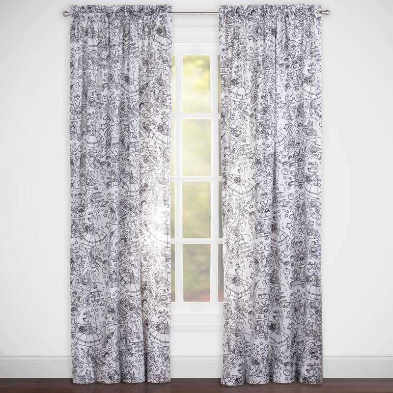 Highlights Space Dreams Rod Pocket Curtain Panel - 50" x 84"