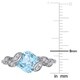preview thumbnail 4 of 3, Laura Ashley Sky Blue Topaz and Created White Sapphire Crossover Leaf Ring in Sterling Silver