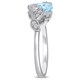preview thumbnail 2 of 3, Laura Ashley Sky Blue Topaz and Created White Sapphire Crossover Leaf Ring in Sterling Silver