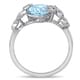 preview thumbnail 3 of 3, Laura Ashley Sky Blue Topaz and Created White Sapphire Crossover Leaf Ring in Sterling Silver