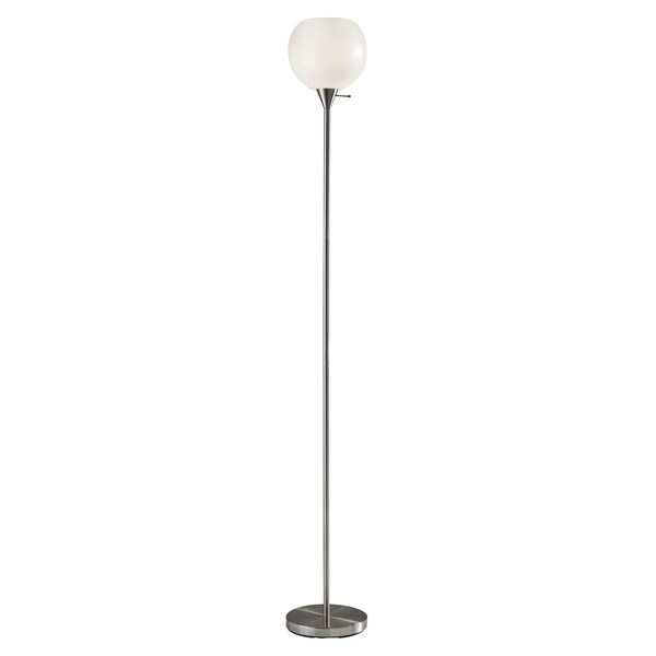 Shop Adesso Phillip 72 inch Brushed Steel Torchiere Floor ...