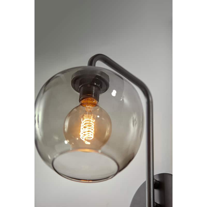 Carbon Loft Wiig Matte Black with Smoked Glass Wall Lamp