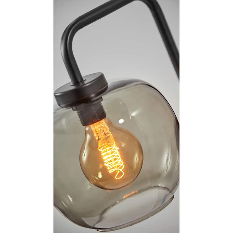 Carbon Loft Wiig Matte Black with Smoked Glass Wall Lamp