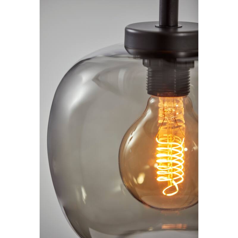 Carbon Loft Wiig Matte Black with Smoked Glass Wall Lamp
