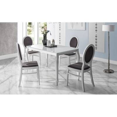 PALMETTO Glass Top Extendable Dining Table
