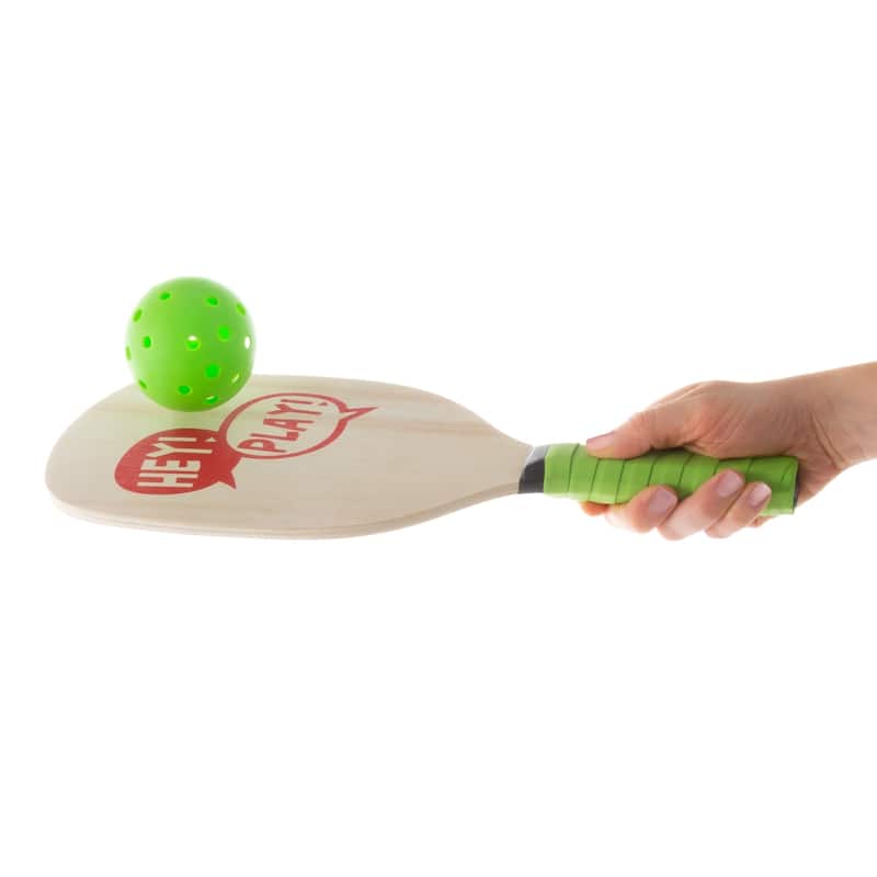 Paddle Ball Game Set – Pair of Lightweight Beginner Rackets, Ball and Carrying Bag for Indoor or Outdoor Play by Hey! Play!