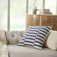 Mina Victory Life Styles Navy Stripes Throw Pillow
