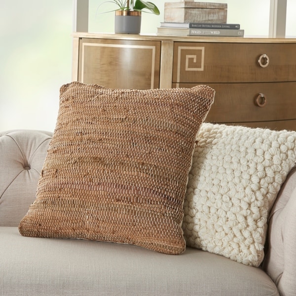 Mina Victory Life Styles Stonewash Solid Throw Pillow