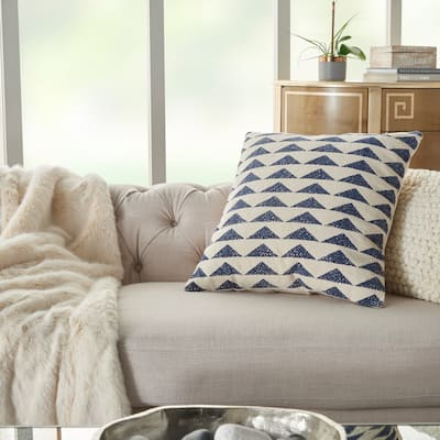 Mina Victory Life Styles Navy Triangles Throw Pillow