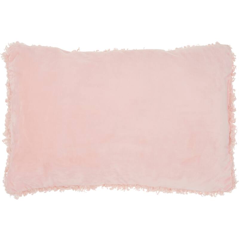 Mina Victory Faux Fur Solid Throw Pillow