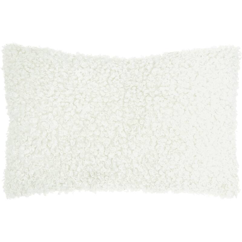 Mina Victory Faux Fur Solid Throw Pillow