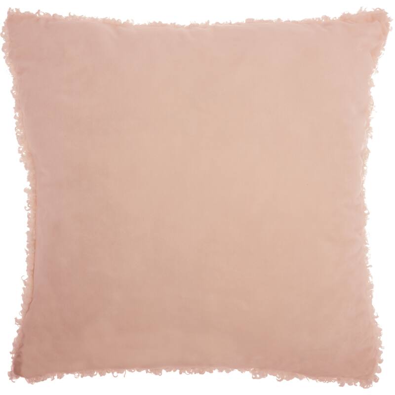 Mina Victory Faux Fur Solid Throw Pillow