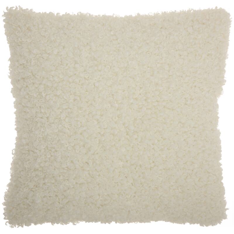 Mina Victory Faux Fur Solid Throw Pillow
