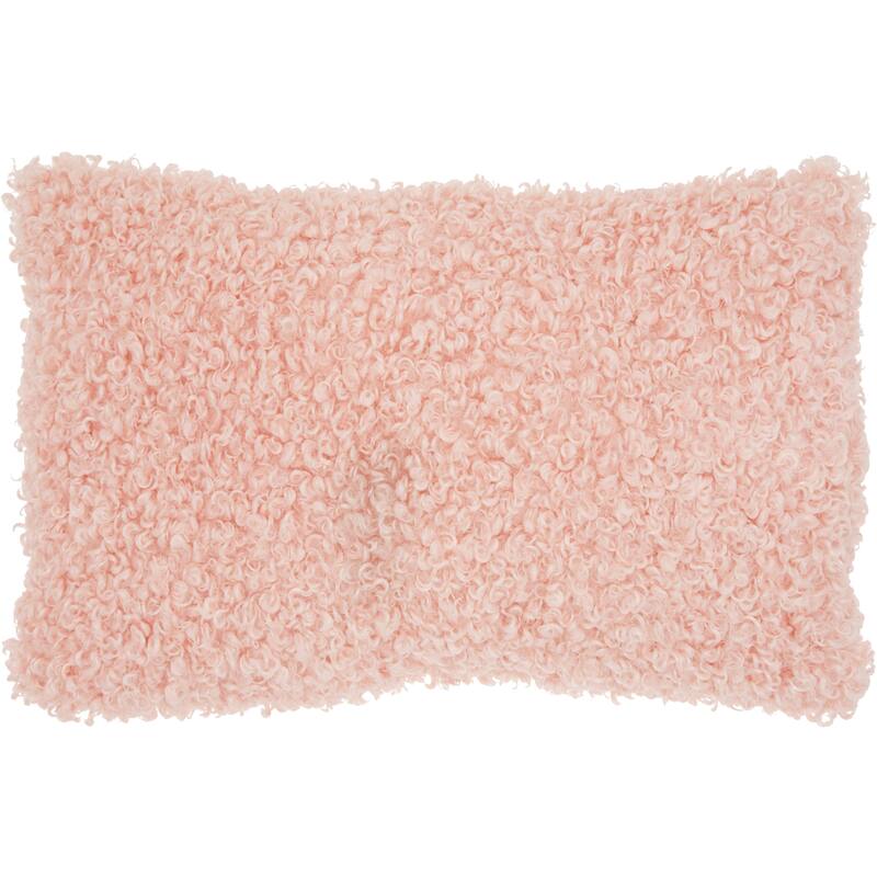 Mina Victory Faux Fur Solid Throw Pillow