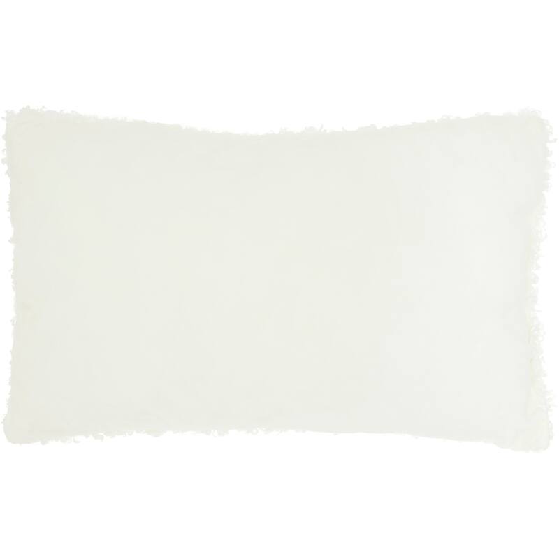Mina Victory Faux Fur Solid Throw Pillow