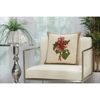 Mina Victory Lifestyle Wildflower Bouquet 18" x 18" Natural Indoor Throw Pillow