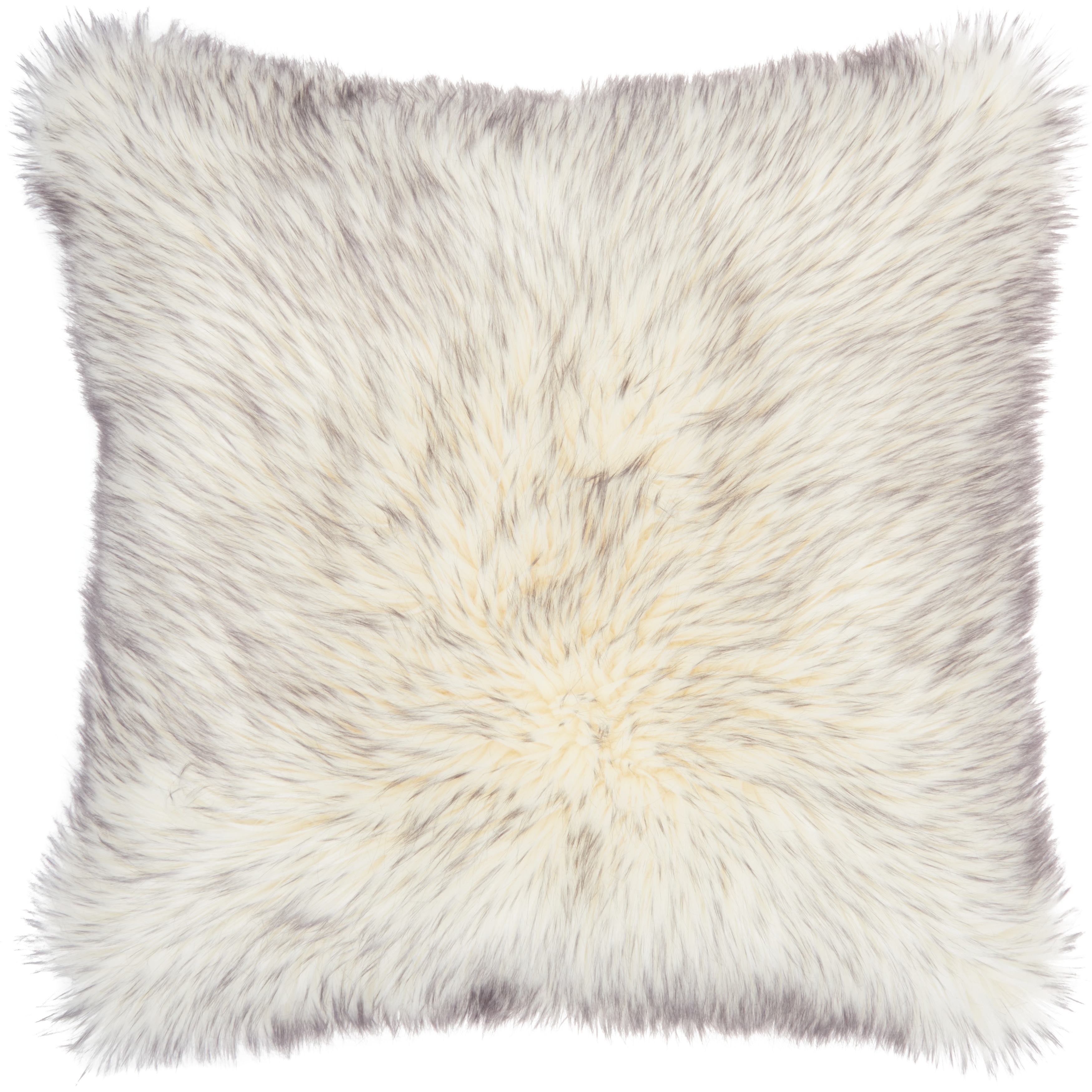 Shop Mina Victory Grey Tip Dyed Faux Fur Throw Pillow On Sale