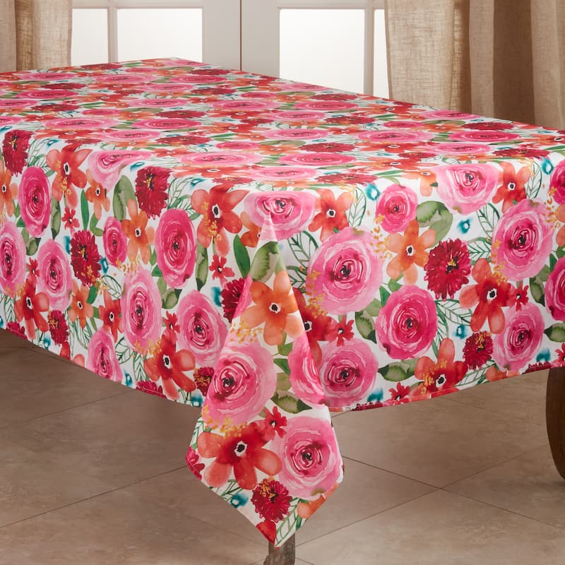 Floral Design Tablecloth - 65"x90"