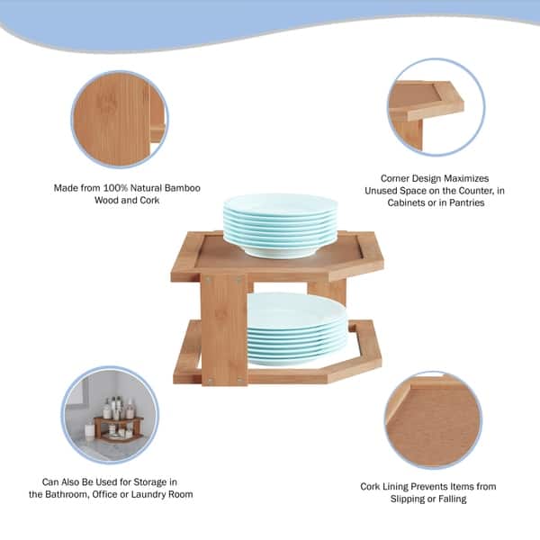 Shop Tiered Bamboo Corner Shelf For Kitchen Or Countertop