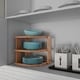 preview thumbnail 7 of 10, Tiered Bamboo Corner Shelf for Kitchen or Countertop Organization, Natural Wood by Lavish Home