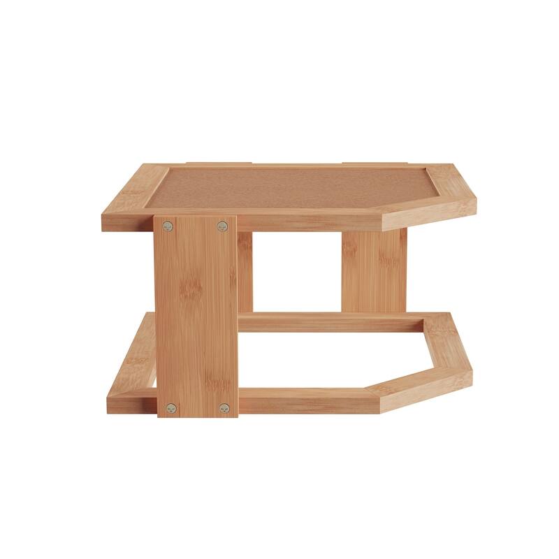 3-Tier Bamboo Corner Shelf - Natural Wood Space Saving Rack by Lavish Home