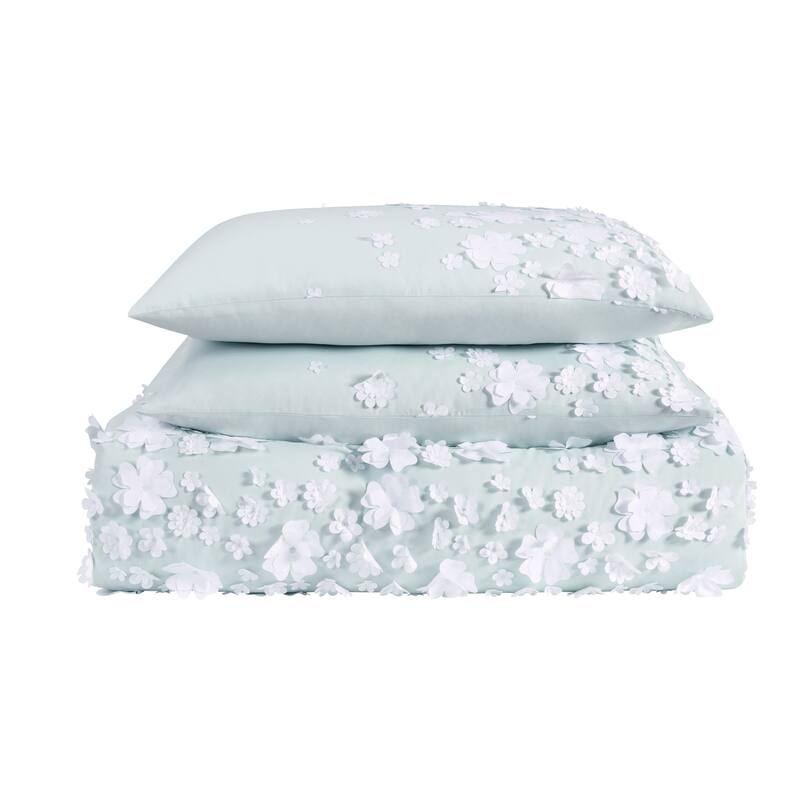 Silver Orchid Perkins 3-piece Flowers Duvet Cover Set