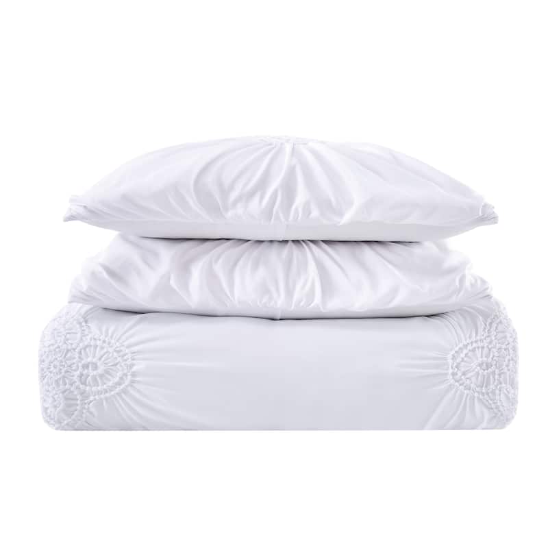 Porch & Den Airey Rouched 3-piece Duvet Cover Set